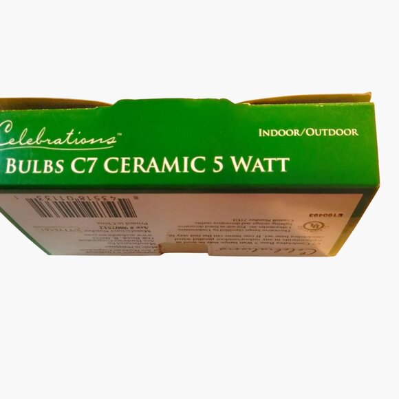 Celebrations 4 Pack C7 Ceramic 5 Watt Bulbs Indoor Outdoor Red Blue - Picture 4 of 4